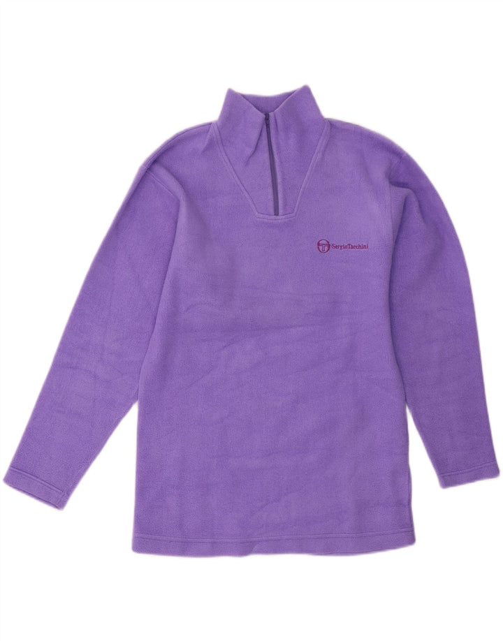 Sergio Tacchini Damen-Fleecepullover mit Reißverschluss am Hals, UK 14, Mittelviolett, Polyester