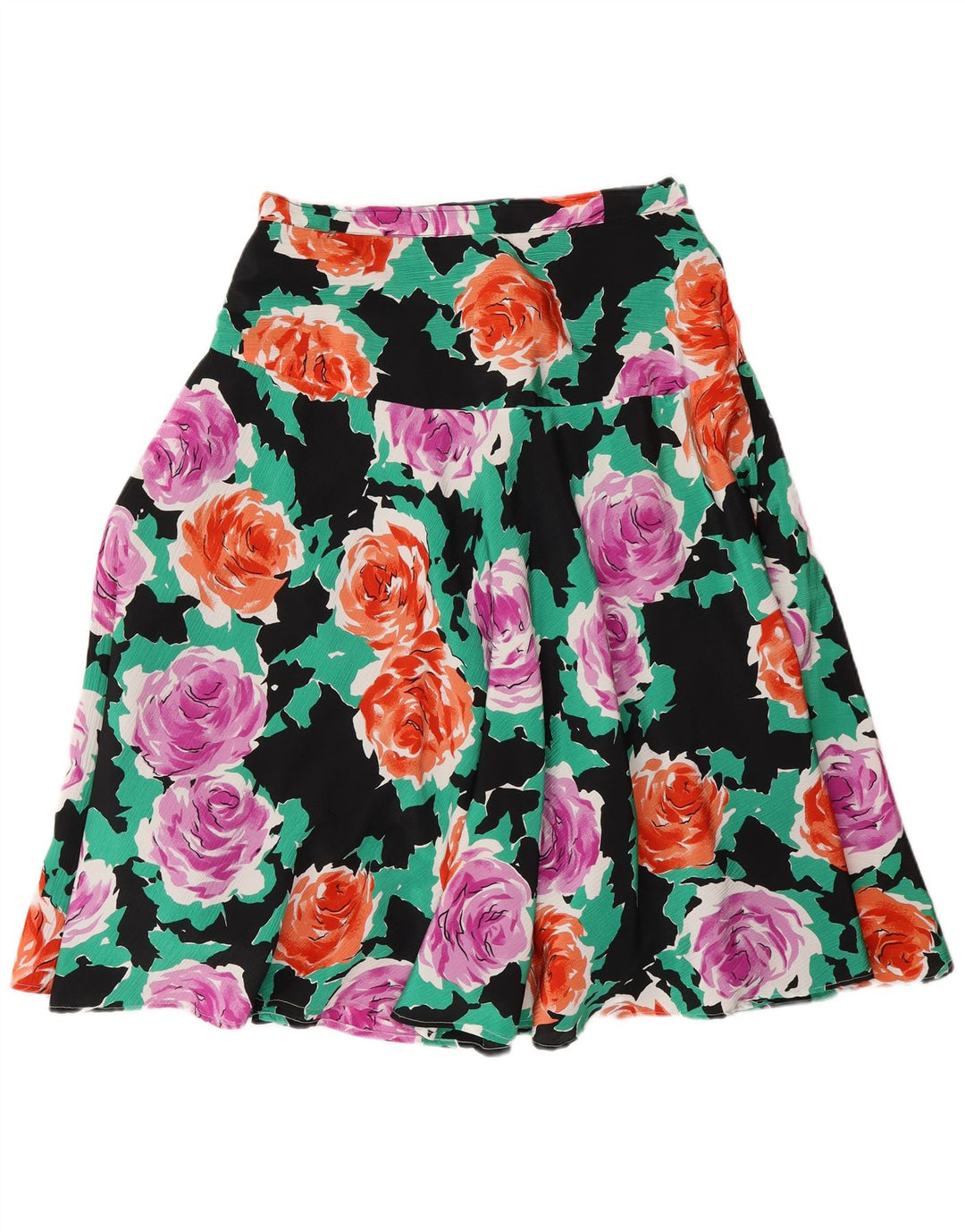 Vintage Damen ausgestellter Rock W28 Medium Mehrfarbig geblümt