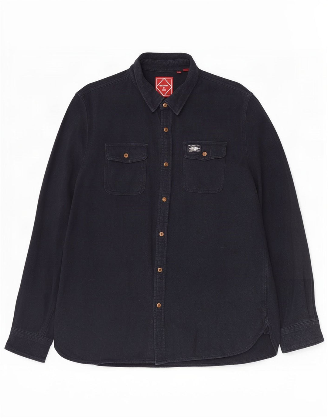 Superdry Herren-Jeanshemd 2XL aus marineblauer Baumwolle