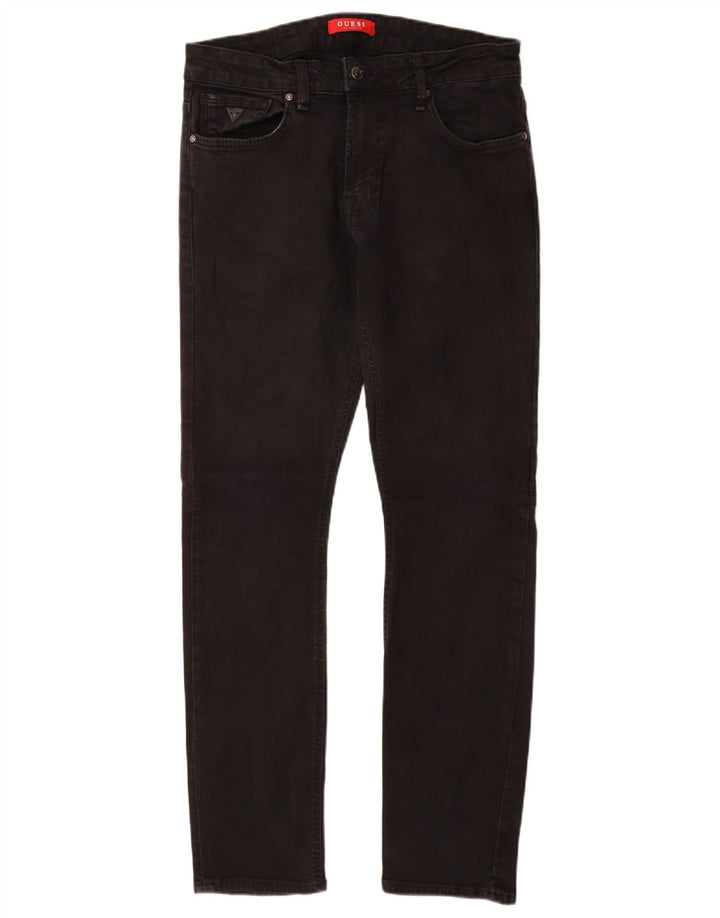 Guess Slim-Jeans für Herren, W31, L31, schwarze Baumwolle