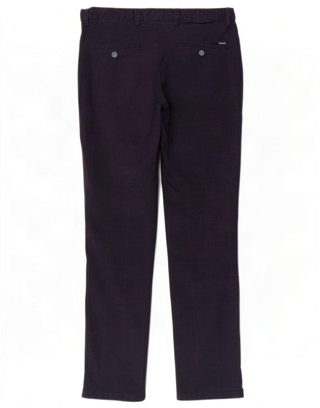 Massimo Dutti Herren-Chinohose, EU 42, Größe L, W32, L32, Marineblau kariert