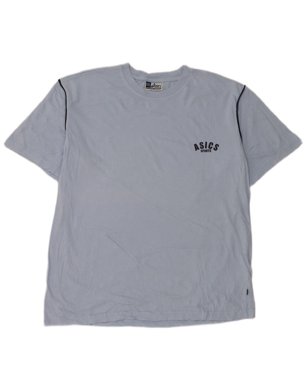 Asics Herren T-Shirt Top XL blau gestreift aus Baumwolle