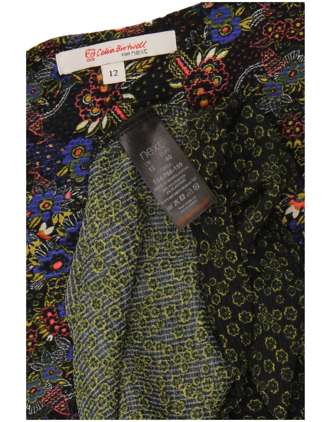NEXT Womens Maxi Empire Dress UK 12 Medium Green Floral Polyester