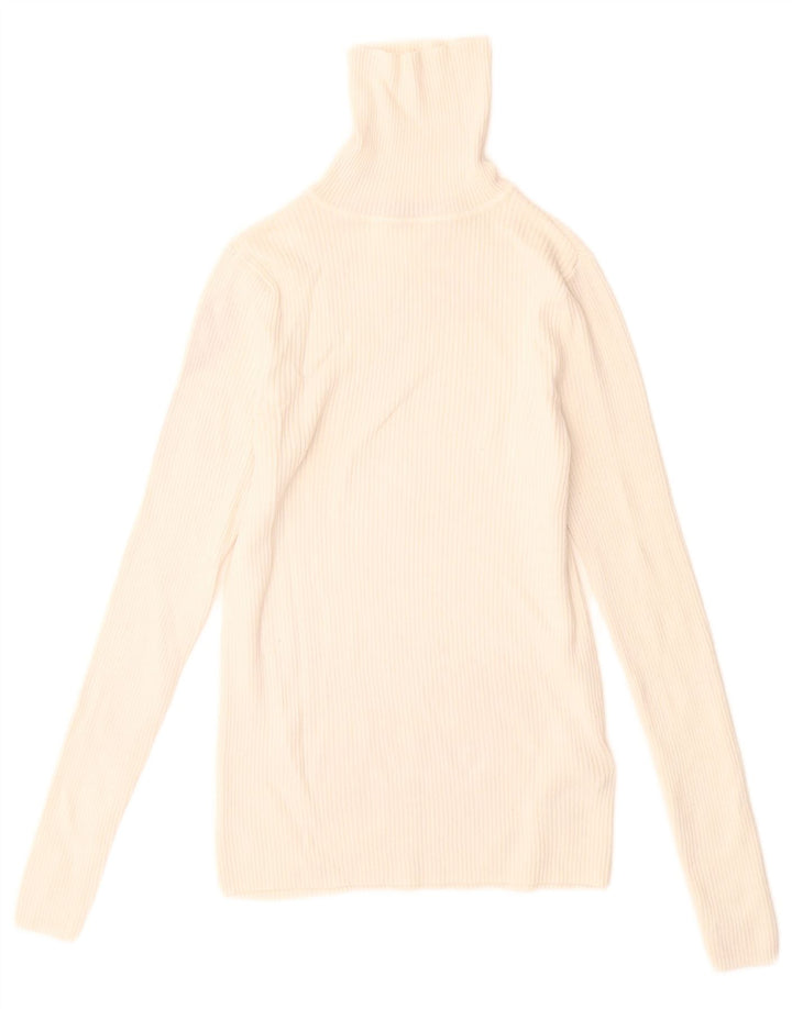Marks & Spencer Rollkragenpullover für Damen, UK 10, Größe S, weiße Viskose