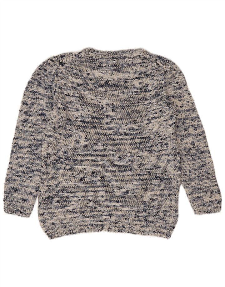 Massimo Dutti Damen-Pullover mit V-Ausschnitt, Gr. 10, klein, blau meliert