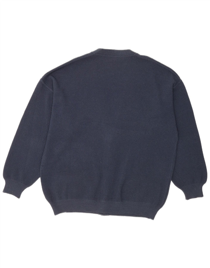 Il Granchio Herren-Strickjacke, große marineblaue Wolle