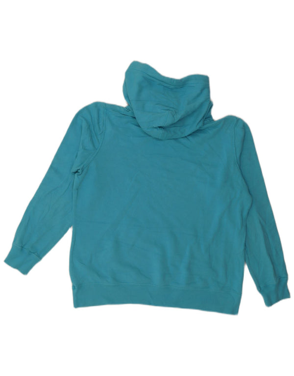 Nike Womens Graphic Standard Fit Hoodie Pullover UK 16 Große blaue Baumwolle