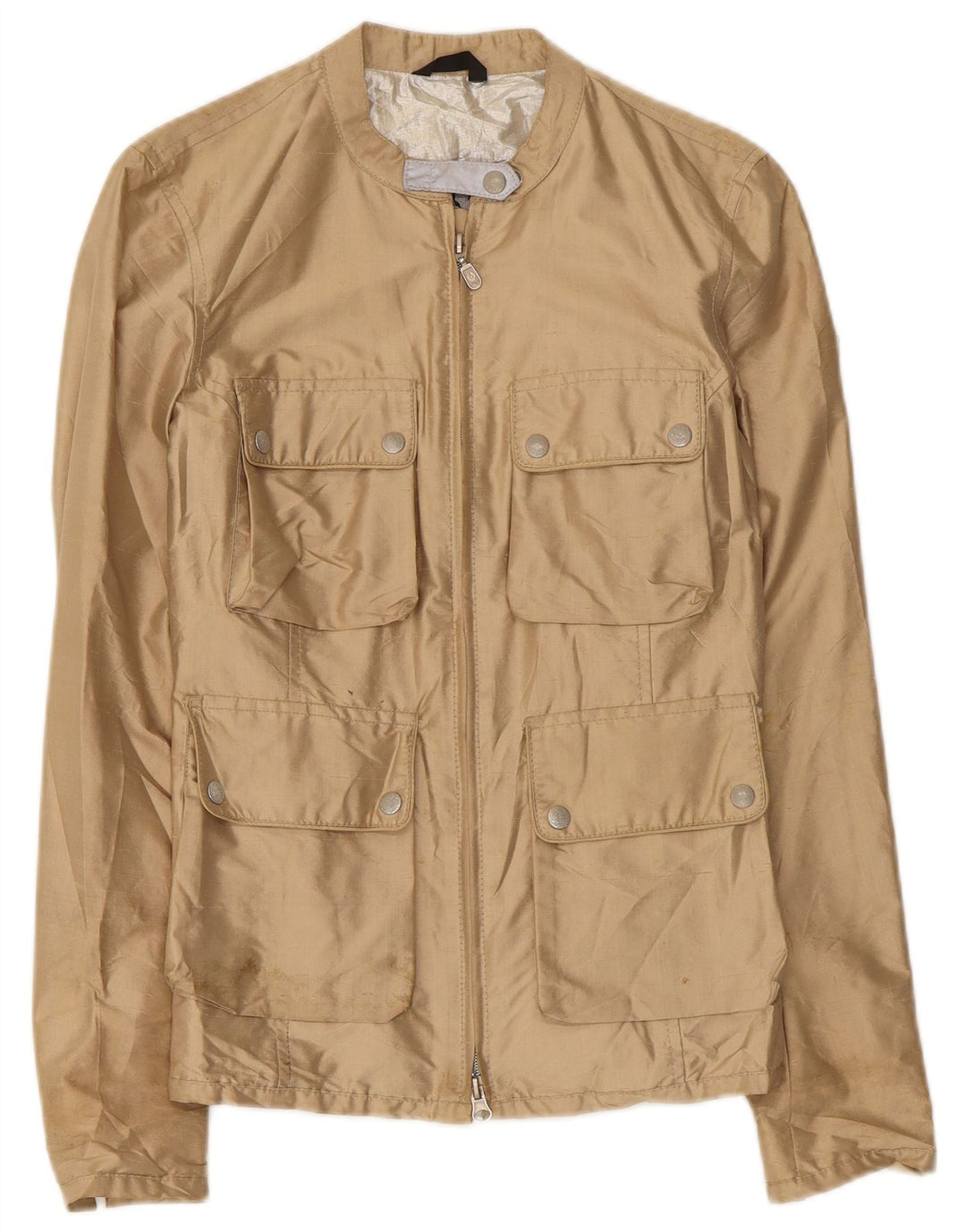 Belstaff Damen Utility-Jacke IT 42 Mittelbeige Seide