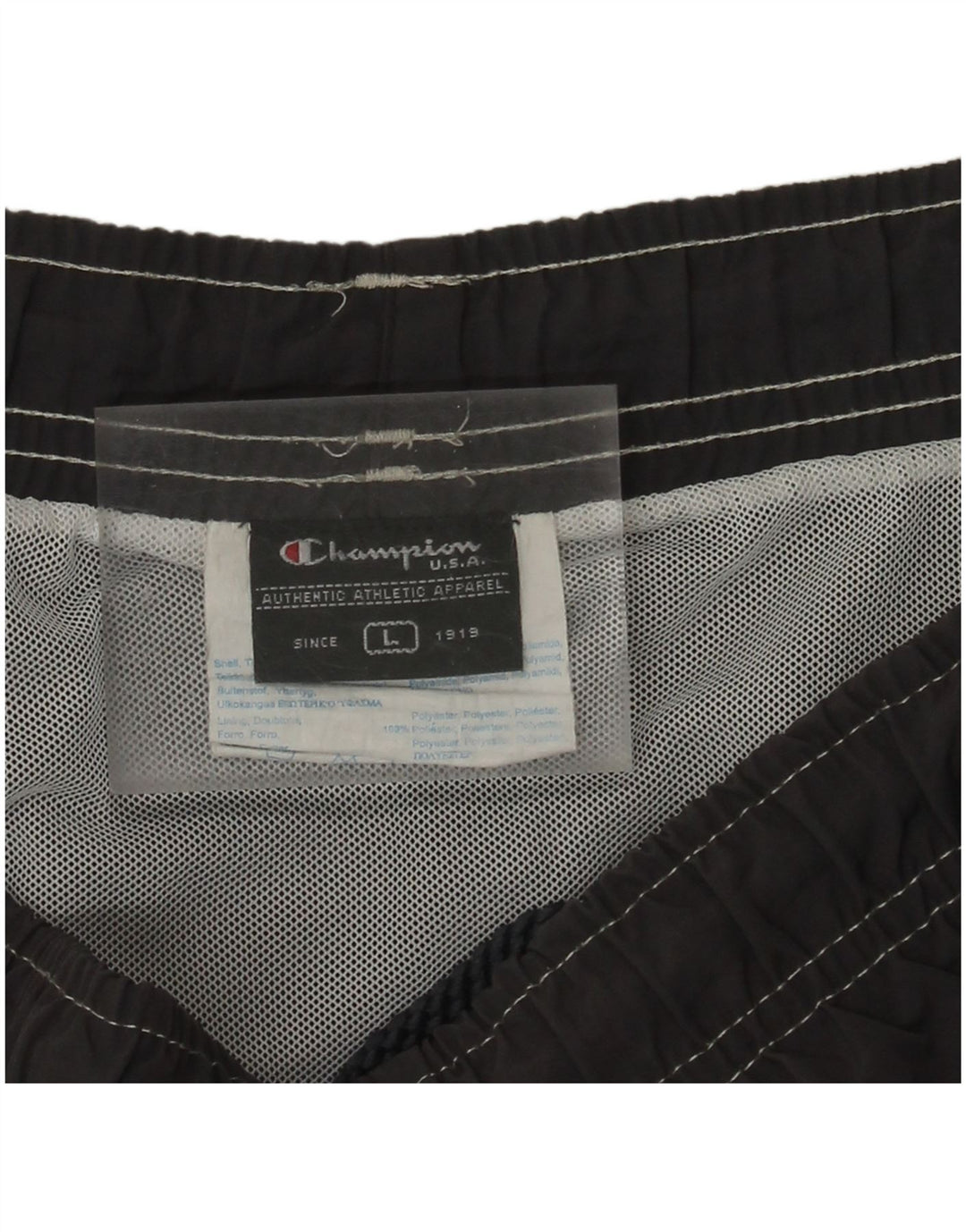 Champion Herren-Badeshorts, groß, graues Polyamid