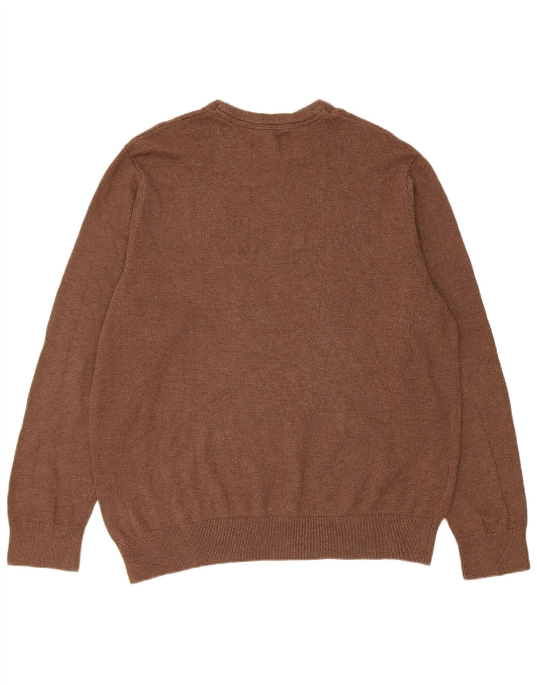 Eddie Bauer Herren-Pullover mit Rundhalsausschnitt, groß, braune Baumwolle