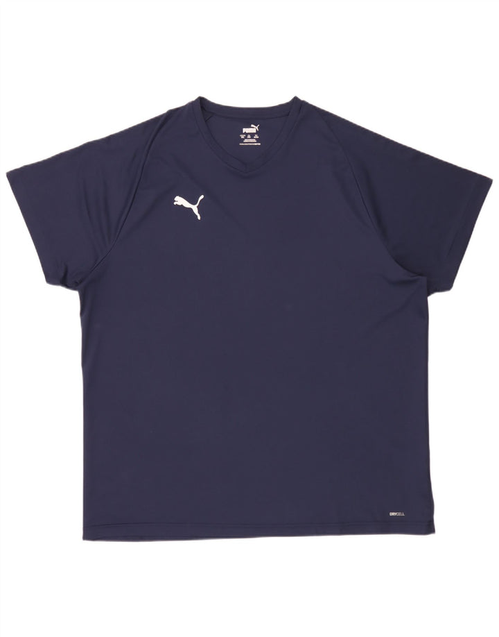 Puma Herren T-Shirt Top 3XL Marineblau Polyester