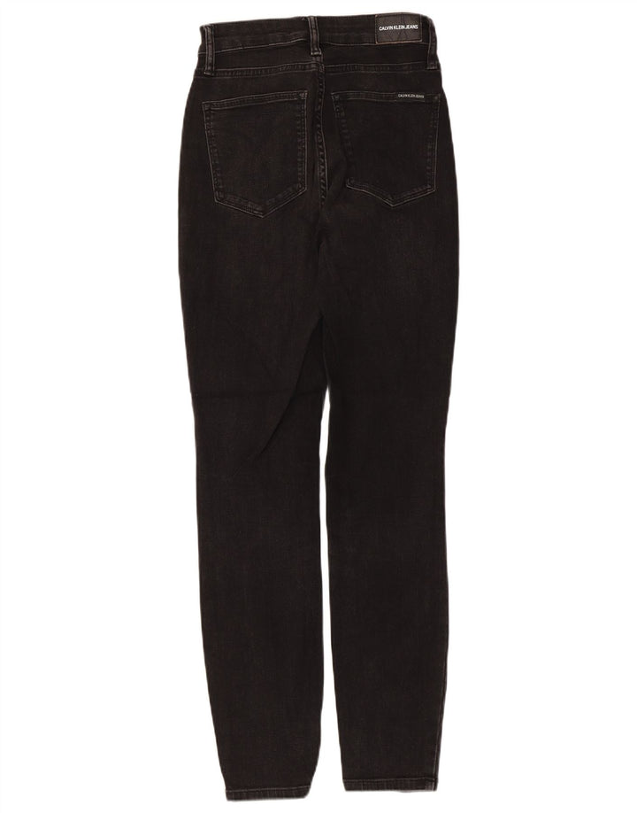 CALVIN KLEIN Damen Skinny Jeans W26 L30 Schwarze Baumwolle