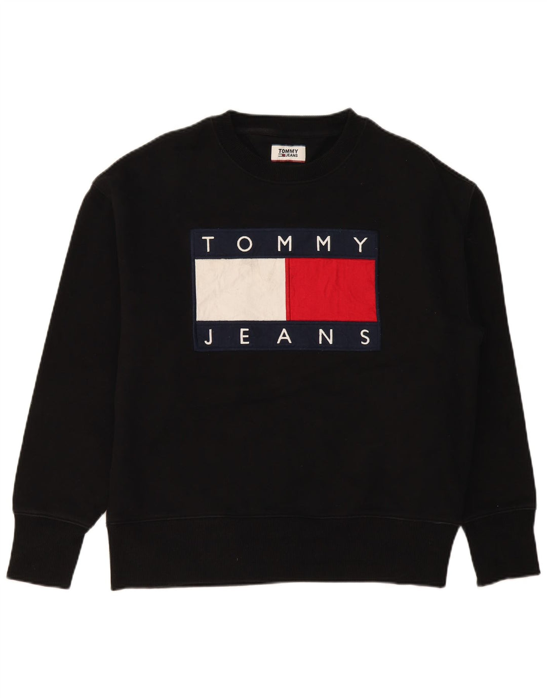 TOMMY HILFIGER Herren Grafik-Sweatshirt-Pullover, groß, schwarze Baumwolle
