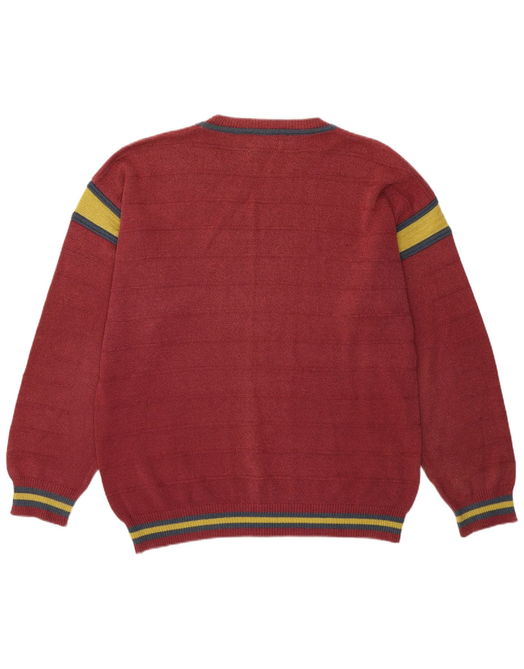 Vintage Herren-Pullover mit Rundhalsausschnitt, groß, rosa, Farbblock