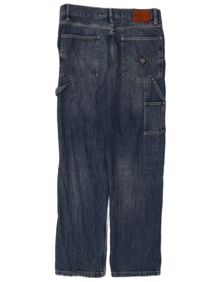 Superdry Herren Cargo Straight Jeans W31 L32 Blaue Baumwolle