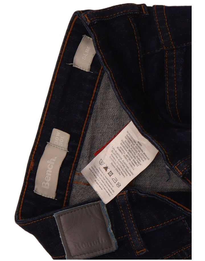 Bench Herren Slim Jeans W30 L30 Marineblau Baumwolle
