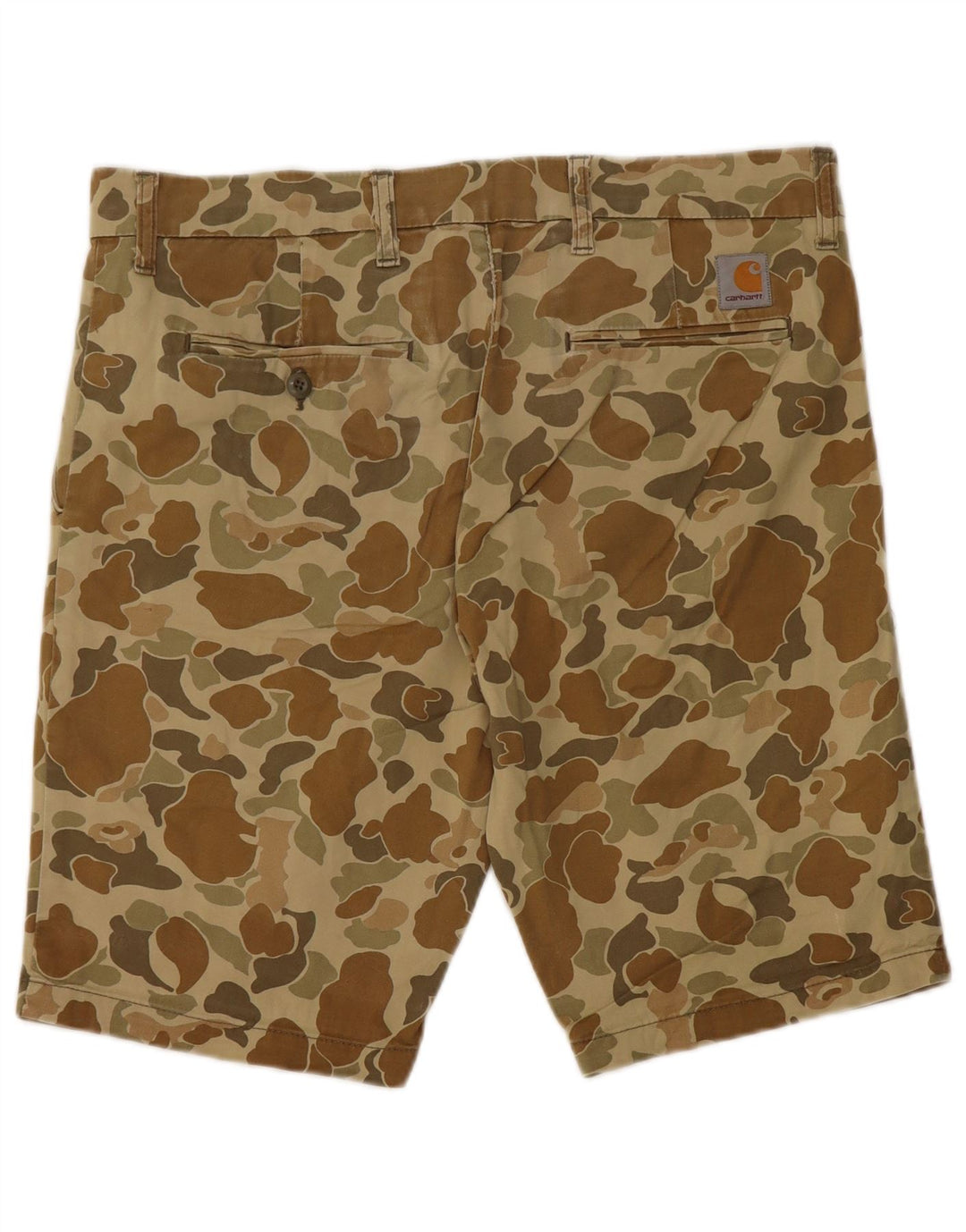 CARHARTT Herren Bermuda Chino Shorts W32 Medium Khaki Camouflage Baumwolle