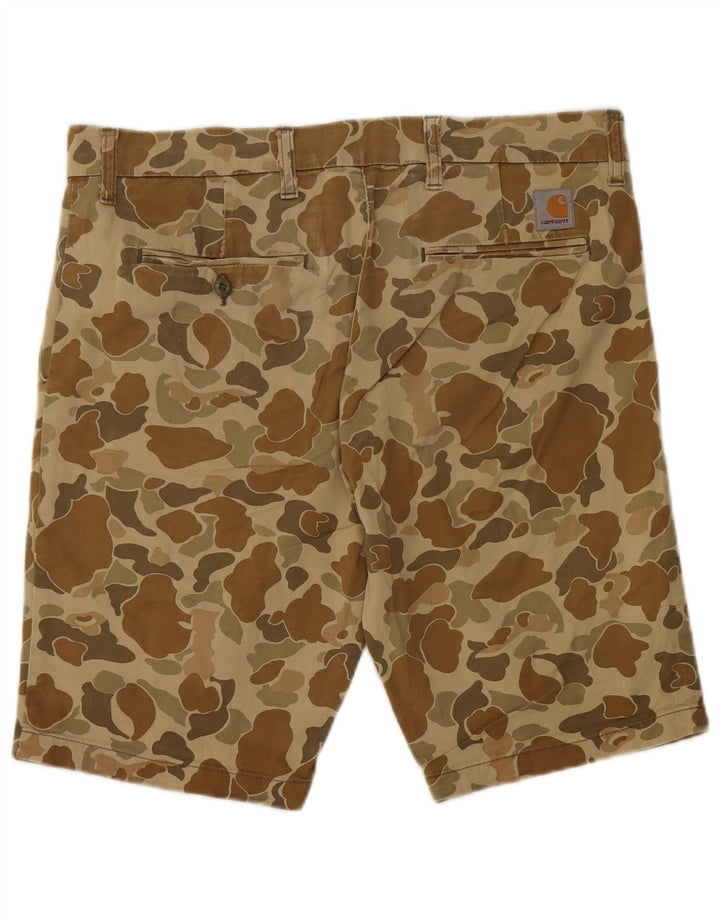 CARHARTT Herren Bermuda Chino Shorts W32 Medium Khaki Camouflage Baumwolle