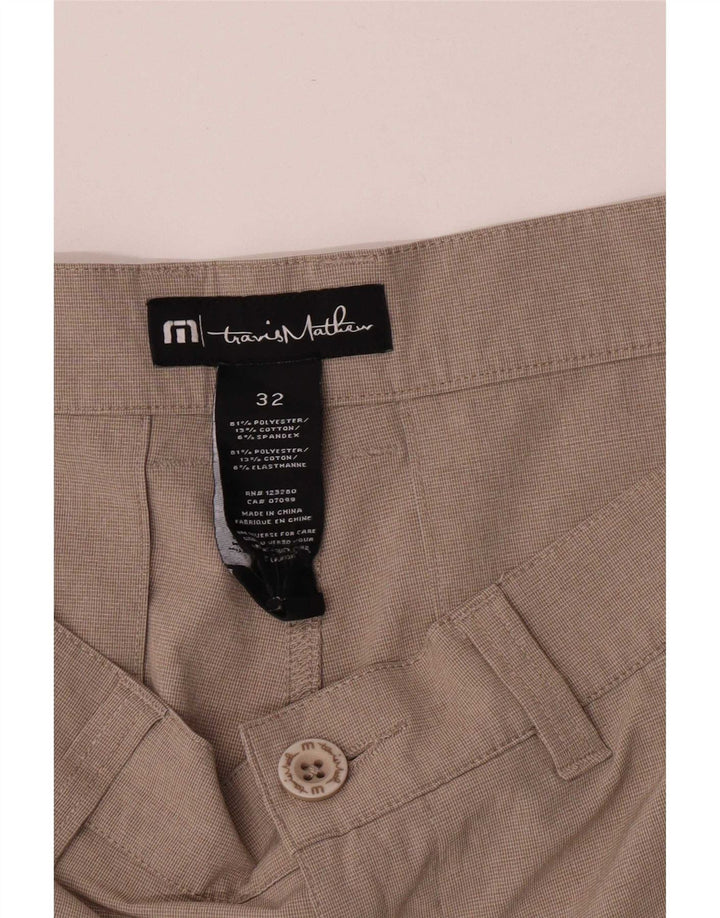 Travis Mathew Herren-Chinoshorts mit normaler Passform, W32, mittelbeigefarbenes Polyester
