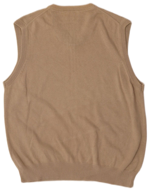Marks & Spencer Herren Blue Harbor Vest Tank Top Large Beige Baumwolle