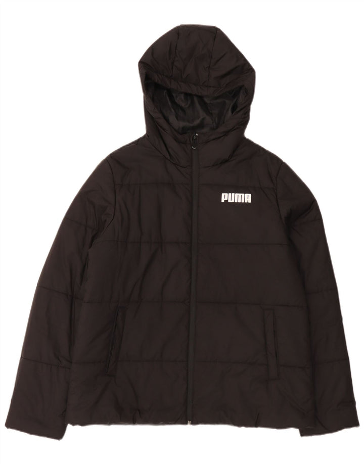 Puma Damen-Kapuzenjacke, wattiert, UK 16, Größe L, Schwarz, Polyester
