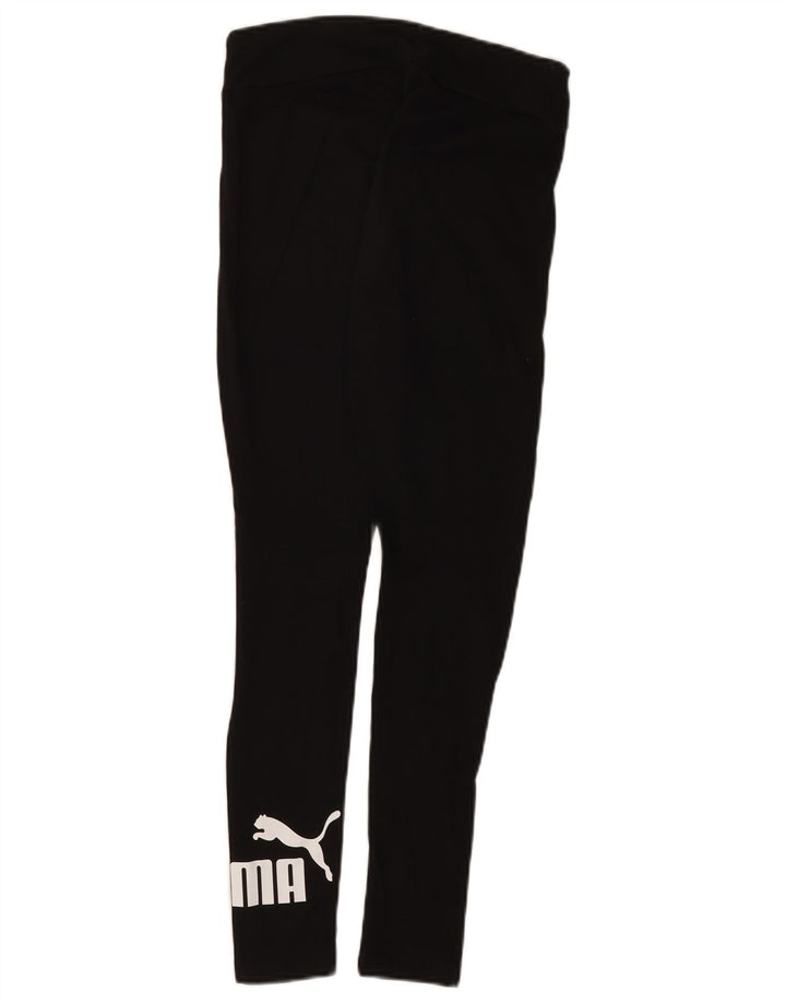 Puma Damen Graphic Leggings UK 8 Small Schwarz Baumwolle