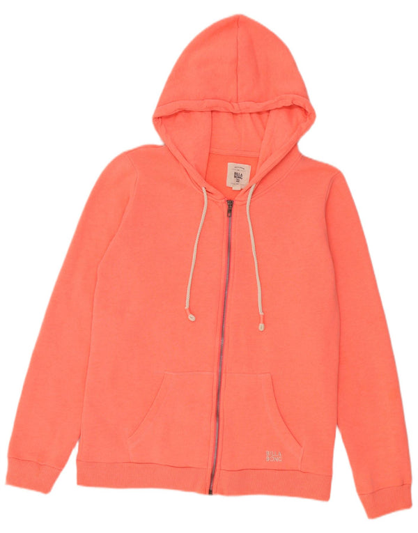 Billabong Womens Zip Hoodie Pullover UK 14 Mittelorange Baumwolle