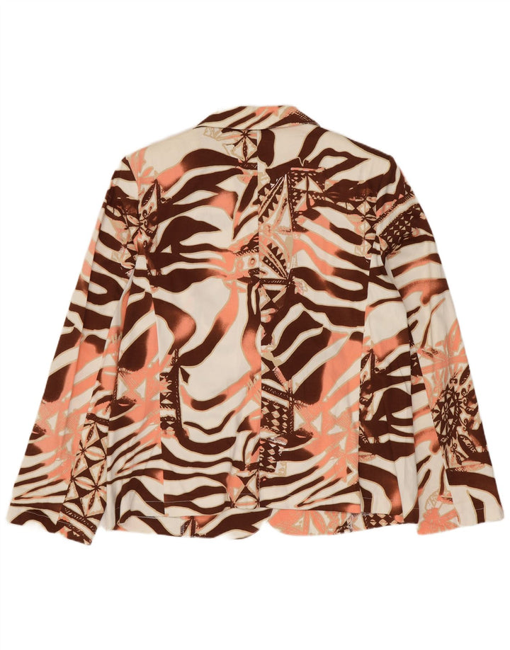 VINTAGE Damen Blazer Jacke UK 14 Großer mehrfarbiger Tierdruck