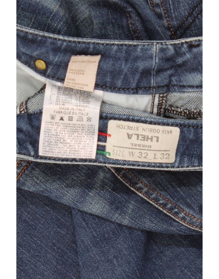 Diesel Damen Lhela Straight Jeans W32 L32 Blaue Baumwolle