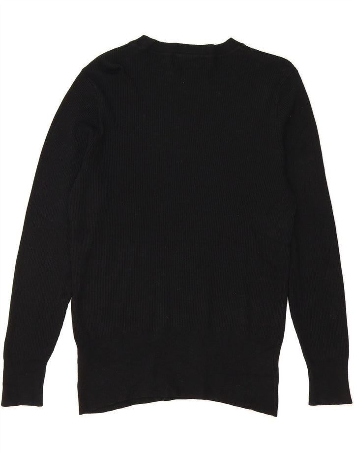 MARKS & SPENCER Womens Crew Neck Jumper Sweater UK 16 Large Black Viscose Vintage Marks & Spencer and Second-Hand Marks & Spencer from Messina Hembry 