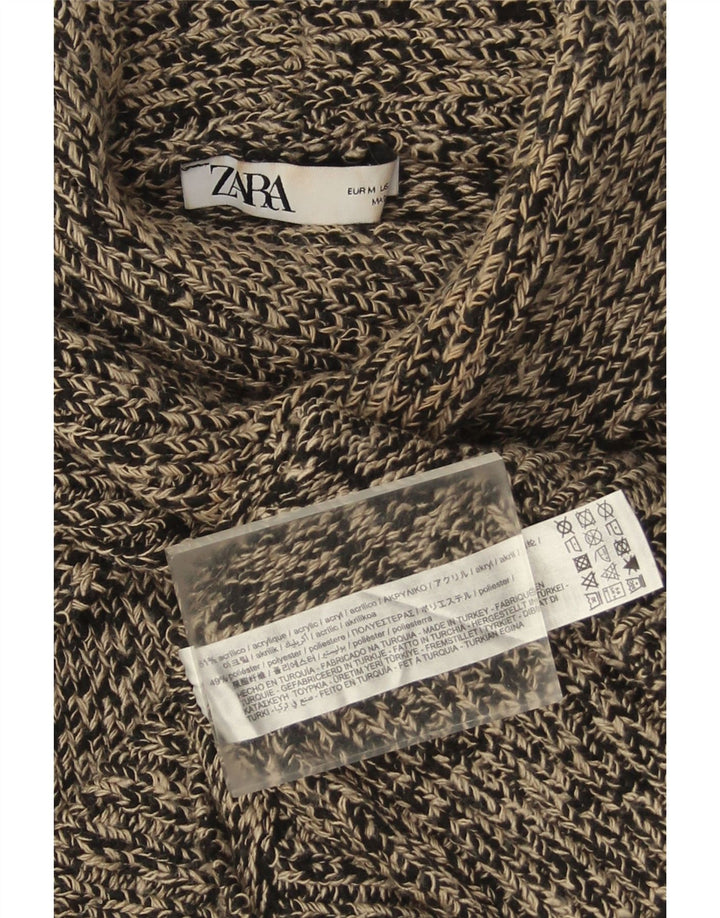 Zara Damen-Pullover mit Rollkragen, Gr. 14, Mittelschwarz, geflecktes Acryl