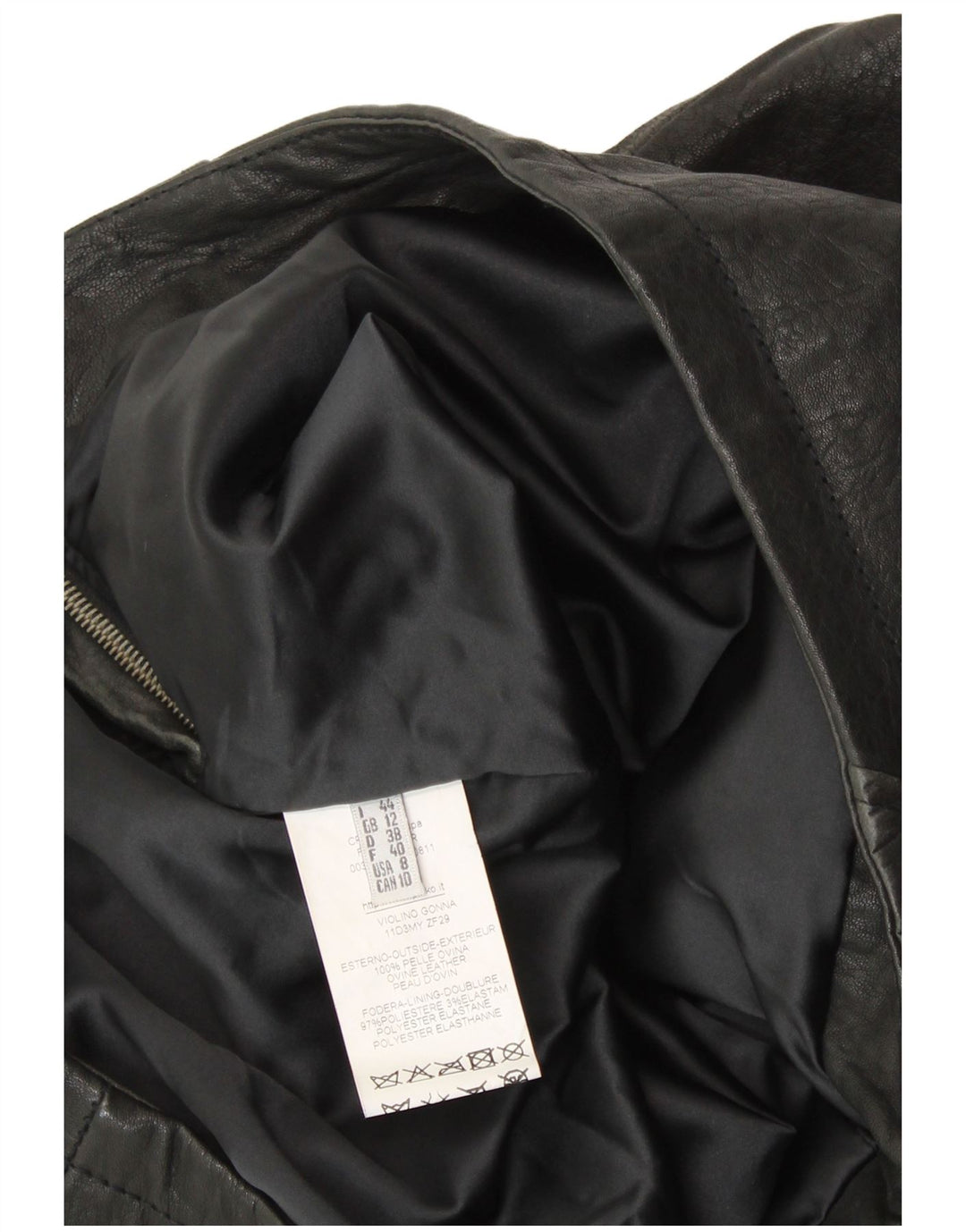 VINTAGE Damen Lederrock UK 12 Medium W30 Schwarzes Patchwork-Leder