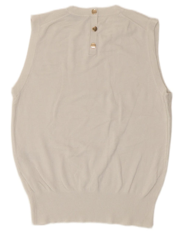 Zara Damen Crop Vest Tank Top UK 8 Small Weiße Viskose