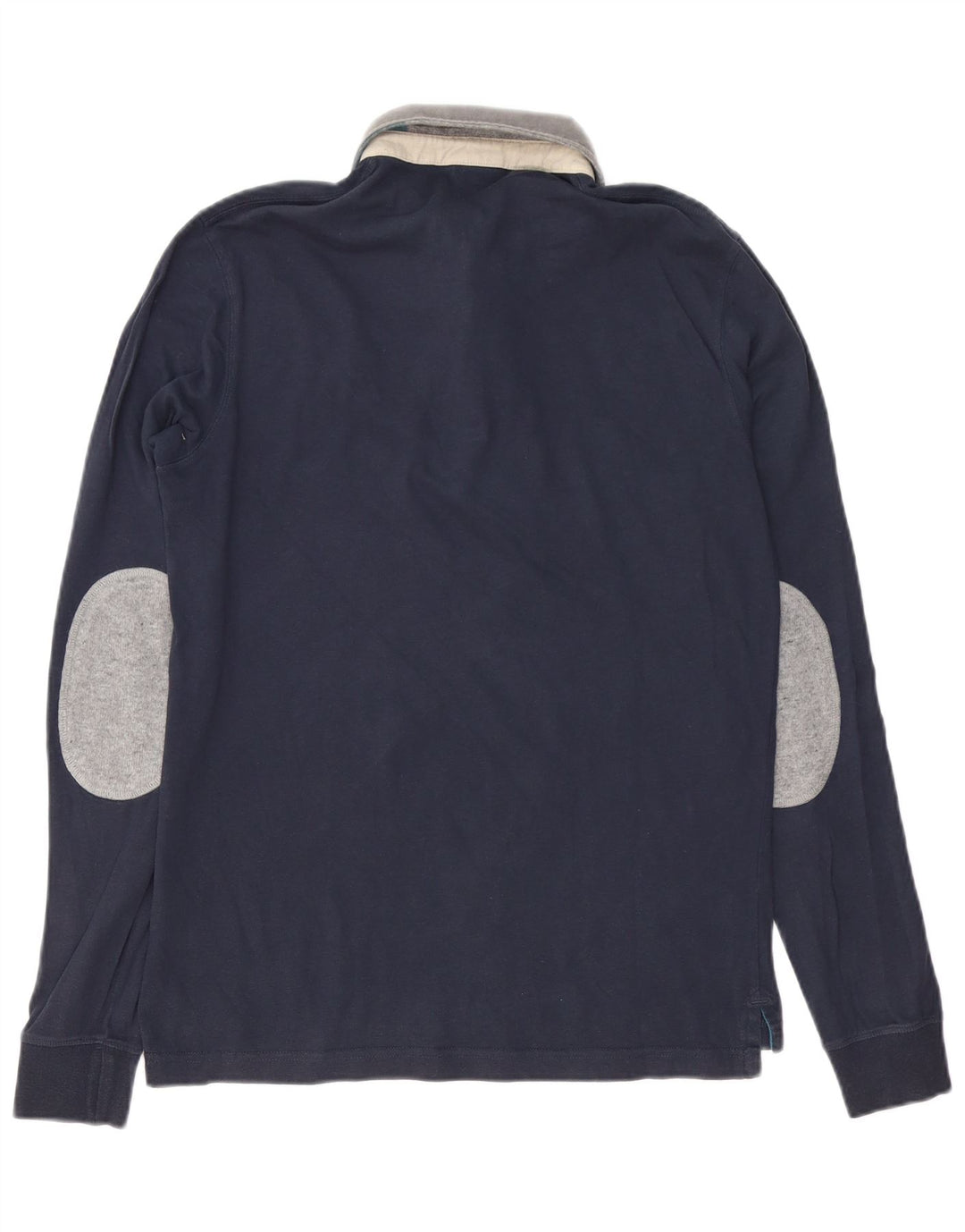 Fred Mello Herren-Rugby-Poloshirt mit Grafik, langärmelig, mittelblau