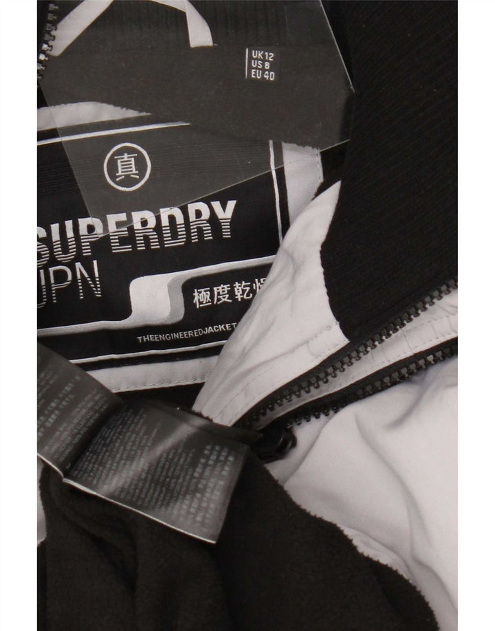 Superdry Damen-Regenjacke mit Kapuze, UK 12, Mittelgrau, Polyester