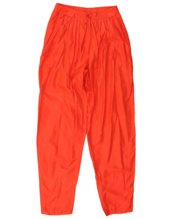 Vintage Damen Tapered Cargohose IT 40 Small W26 L32 Rote Seide