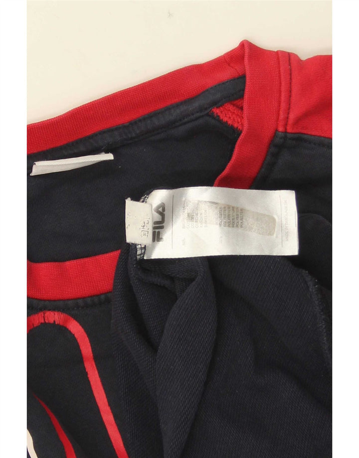 Fila Herren-Sweatshirt mit Grafik, groß, marineblau, Colourblock-Baumwolle