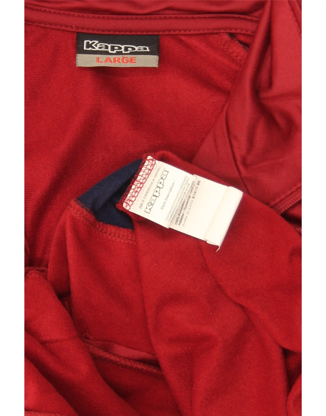 Kappa Herren-Trainingsanzug mit grafischem Oberteil, großes rotes Farbblock-Polyester