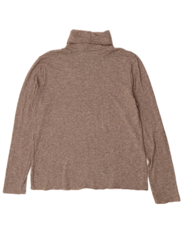 Zara Womens Roll Neck Blouse Top UK 18 XL Brown