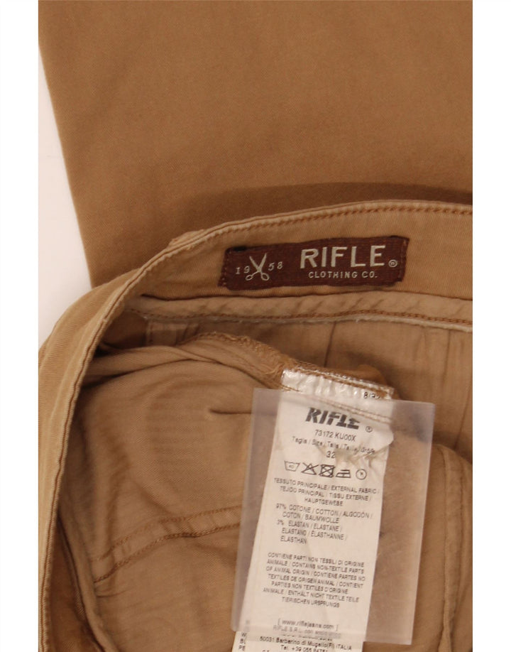 RIFLE Herren Slim Chinohose W32 L30 Beige Baumwolle