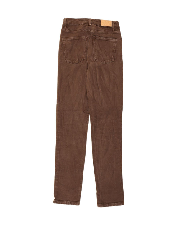 Zara Damen Slim Jeans EU 36 XS W26 L31 Braune Baumwolle