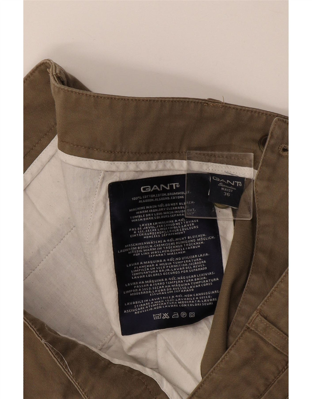Gant Herren Bermuda Chino Shorts W36 Large Beige Baumwolle