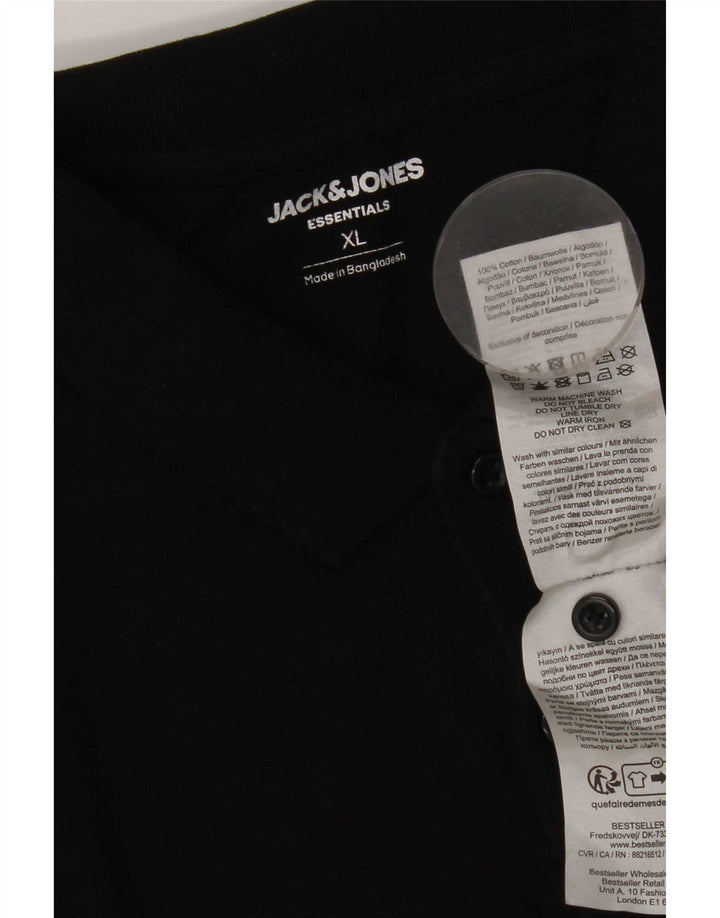 Jack & Jones Herren Poloshirt XL Schwarz Baumwolle