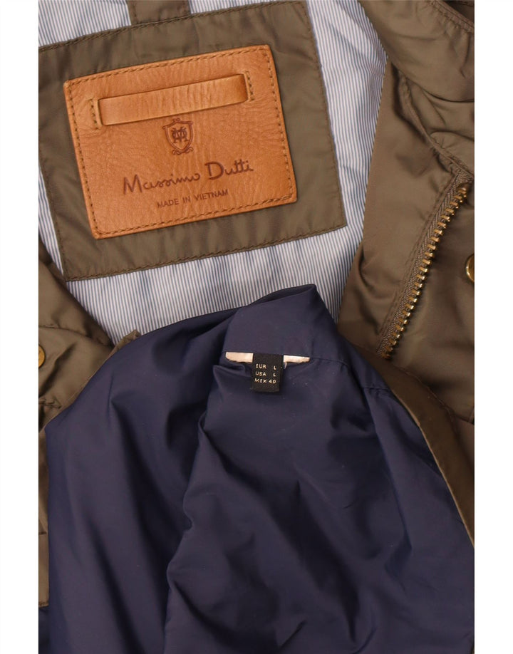 MASSIMO DUTTI Mens Utility Jacket UK 40 Large Khaki Vintage Massimo Dutti and Second-Hand Massimo Dutti from Messina Hembry 