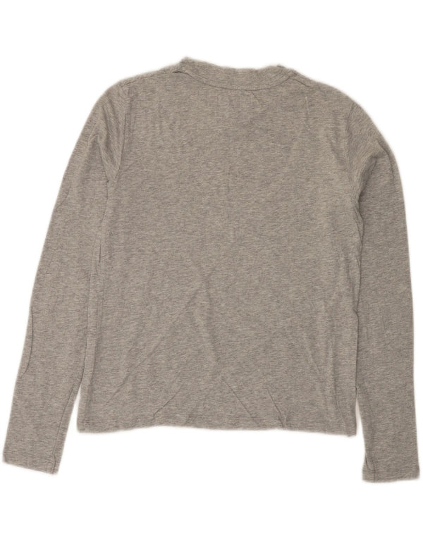 CALVIN KLEIN JEANS Damen Graphic Top Langarm UK 6 XS Grau meliert