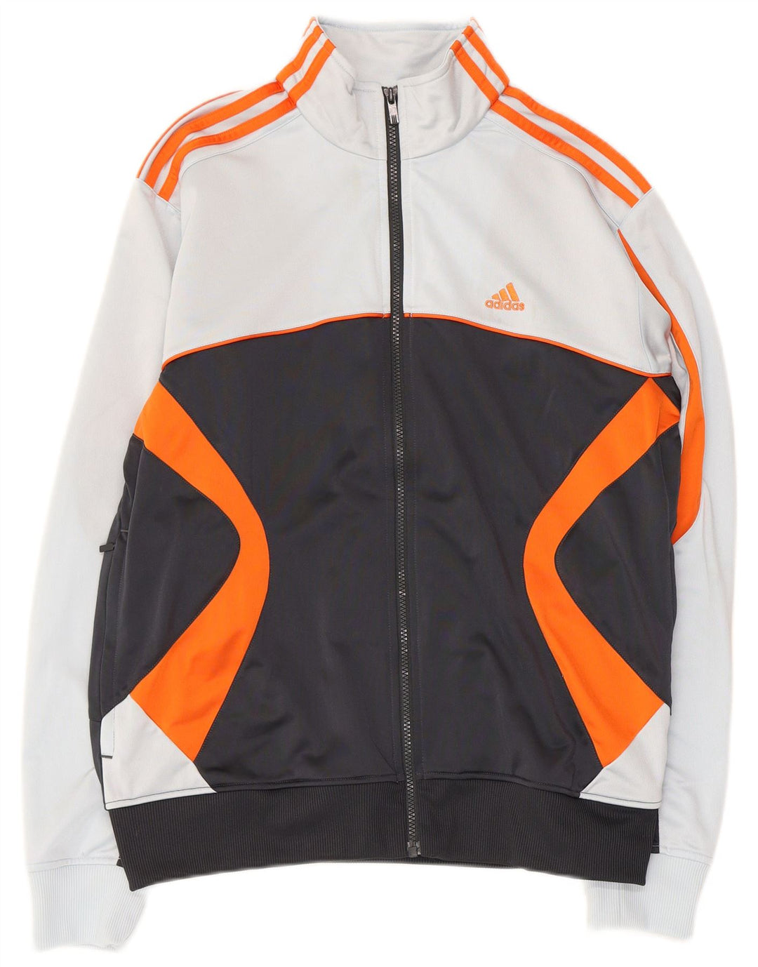ADIDAS Mens Tracksuit Top Jacket UK 42/44 Large Blue Colourblock Polyester