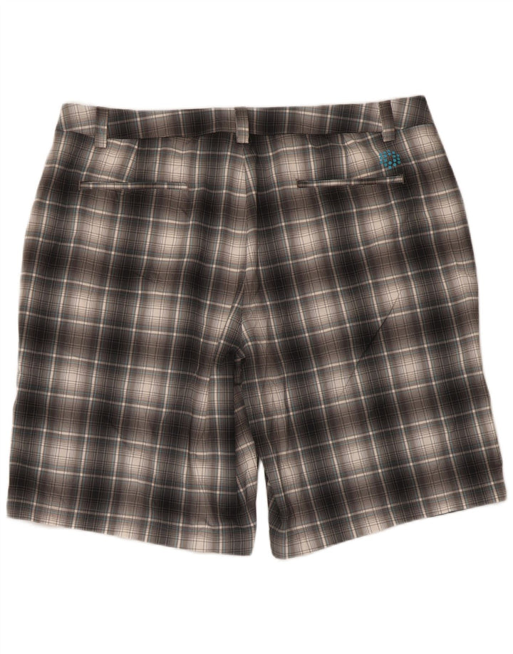 Puma Herren Chino Shorts W40 XL Grau kariertes Polyester