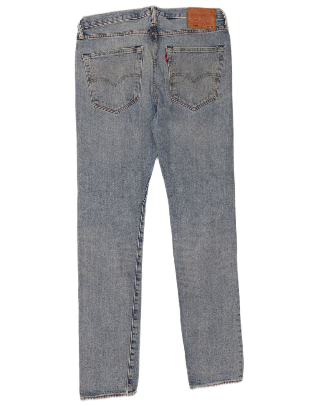 LEVI'S Mens 501 Straight Jeans W33 L32 Blue Cotton