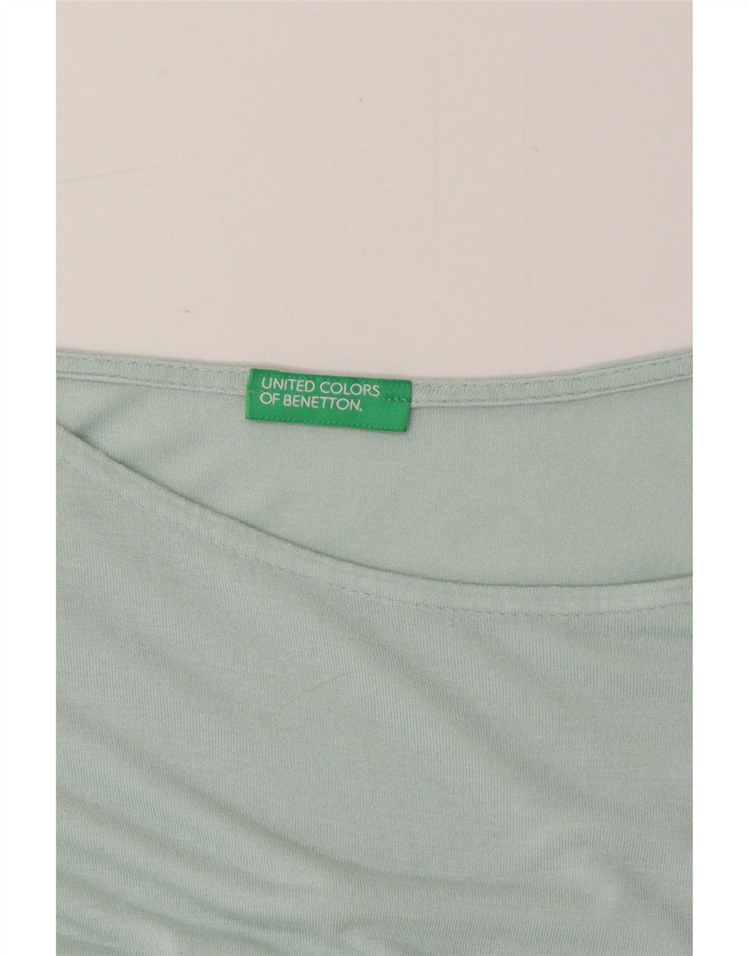 BENETTON Damen Blusentop UK 14 Mittelgrün