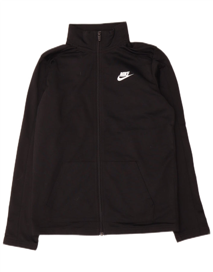 Nike Jungen-Trainingsanzug-Top-Jacke, 13–14 Jahre, XL, schwarzes Polyester